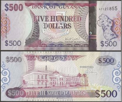 Picture of Guyana,P37b,B116b,500 dollars