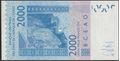 Picture of WAS A Ivory Coast,P116Au, B122Au,2000 Francs,2021