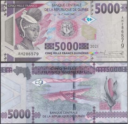 Picture of Guinea,P49c,B340c, 5000 Francs,2021