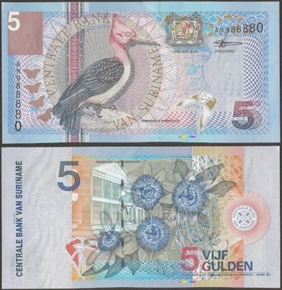 Picture of Suriname,P146,B531a,5 Gulden,2000