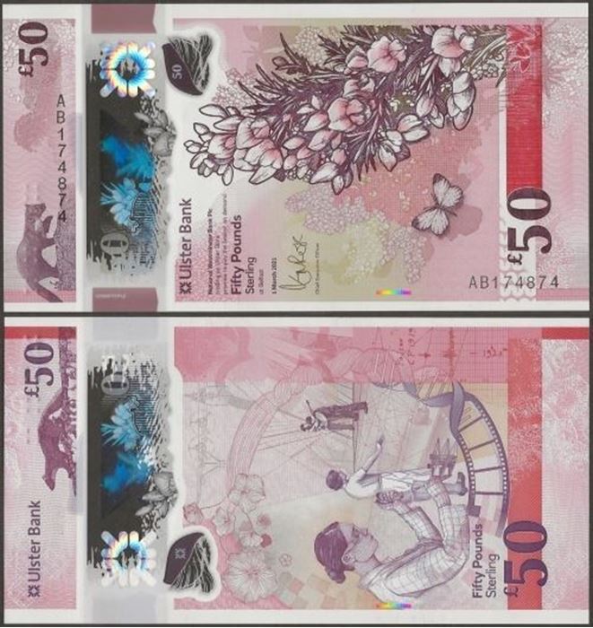 Picture of Northern Ireland,PNL,B942a,50 Pounds,2021,Ulster,AA Prefix