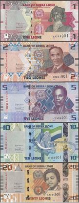 Picture of Sierra Leone,P34-P38,SET,1 to 20 Leones,2022