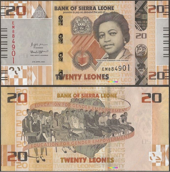 Picture of Sierra Leone,PW38,B133a,20 Leones,2022