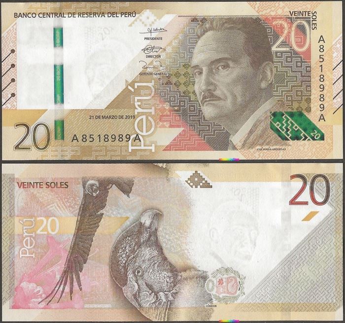 Picture of Peru,P197a,B538a,20 Soles,2019
