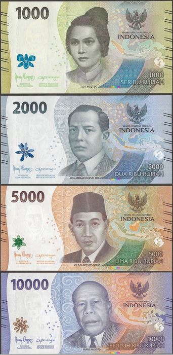 Picture of Indonesia,P162-P165,SET,1000 to 10000 Rupiah,2022