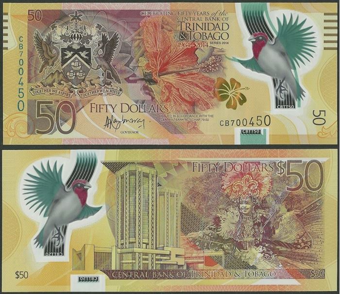 Picture of Trinidad & Tobago,P54,B234a,50 Dollars,2014,Comm