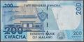 Picture of Malawi,P60d,B160e,200 Kwacha,2020