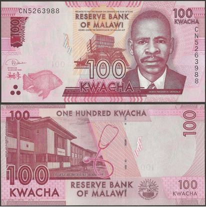 Picture of Malawi,P65,B159e,100 Kwacha,2020