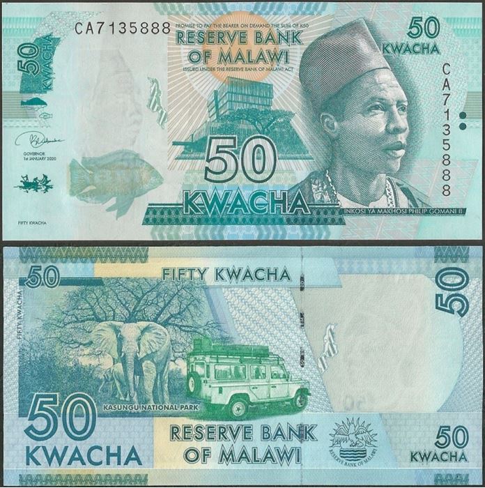 Picture of Malawi,P64,B158g,50 Kwacha,2020