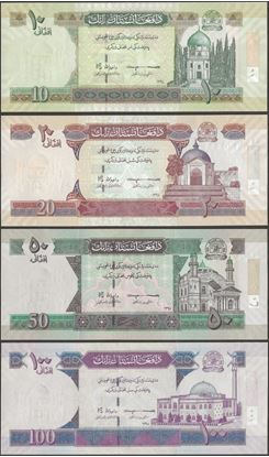 Picture of Afghanistan,4 NOTE SET,B372-B375,10 to 50 Afghani,2019