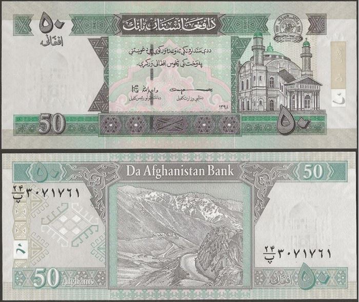 Picture of Afghanistan,P69g,B374a,50 Afghani,2019