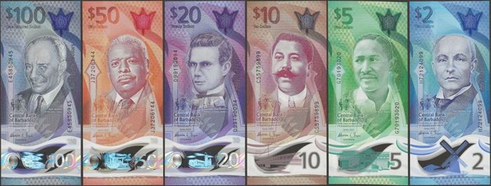 Barbados $2 Polymer Banknote 2022 – P-New, UNC, Uncertified (Picture For Illustration)
