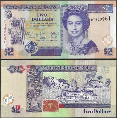 Picture of Belize,P66f,B324f,2 Dollars,2017