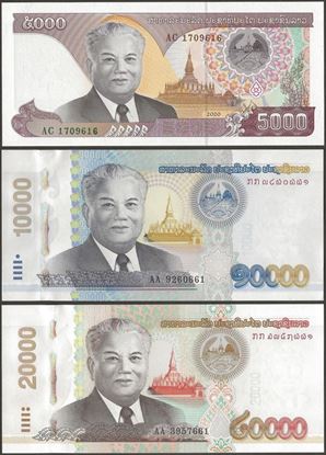 Picture of Laos,3 SET,B520-B522a,5k to 20k Kip,2020