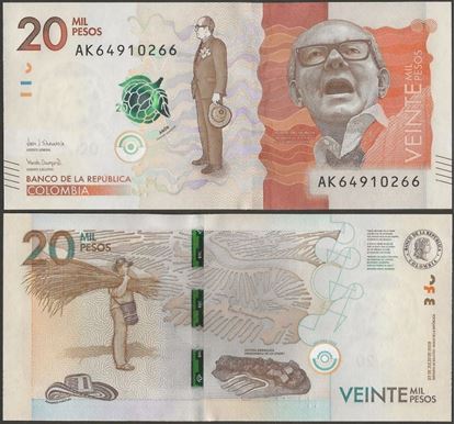 Picture of Colombia,P461e,B996e,20 000 Pesos,2019