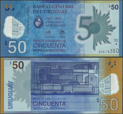 Picture of Uruguay,P100,B559,50 Pesos Uruguayos,2018