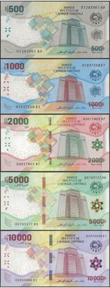 Picture of CAS Central African States,5 SET ,B111-115,500-10000 Francs,2020