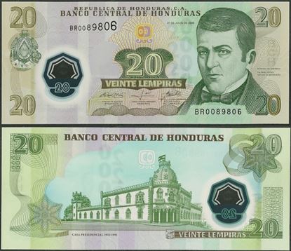 Picture of Honduras,P95b,B340b,20 Lempira,2008