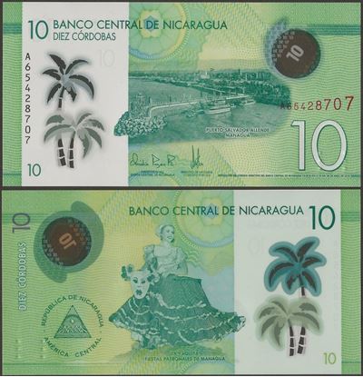 Picture of Nicaragua,P209b,B506b,10 Cordobas,2019 (In 2021)