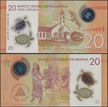 Picture of Nicaragua,P210b,B507b,20 Cordobas,2019 (In 2021)