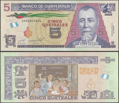 Picture of Guatemala,P116d,B605d,5 Queztals,2020