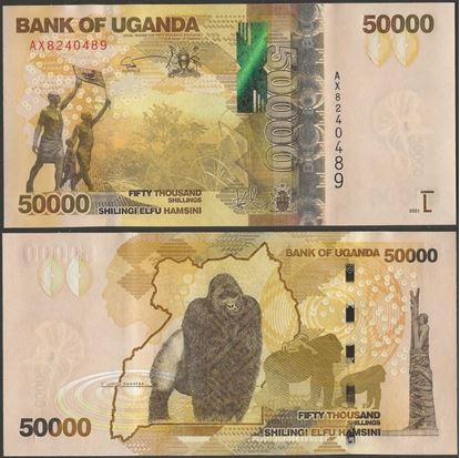 Picture of Uganda,P54e,B159e,50 000 Shillings,2021