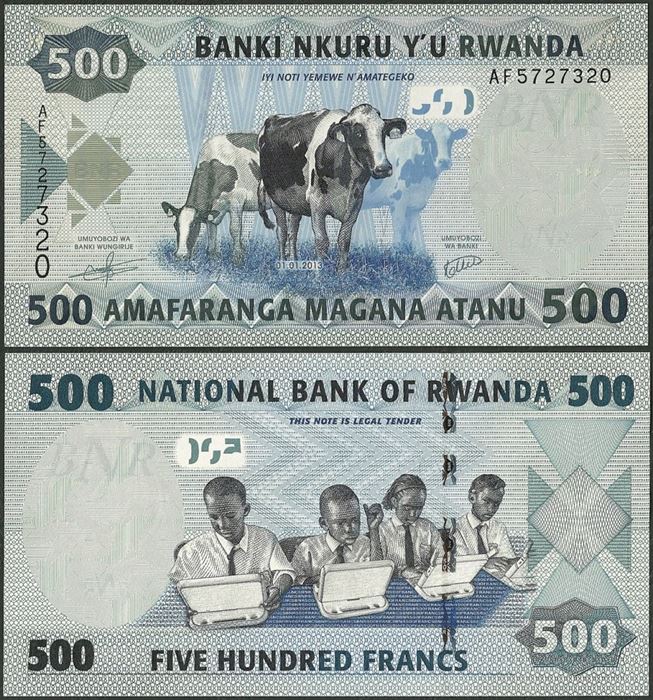 Picture of Rwanda,P38,B137,500 Francs,2013