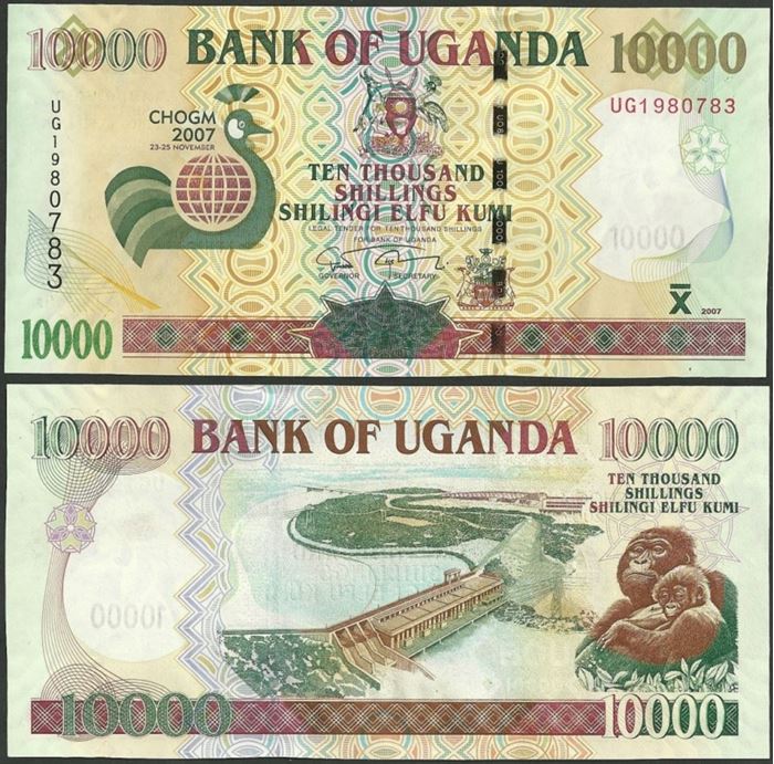 Picture of Uganda,P48,B153,10 000 Shillings,2007,Comm