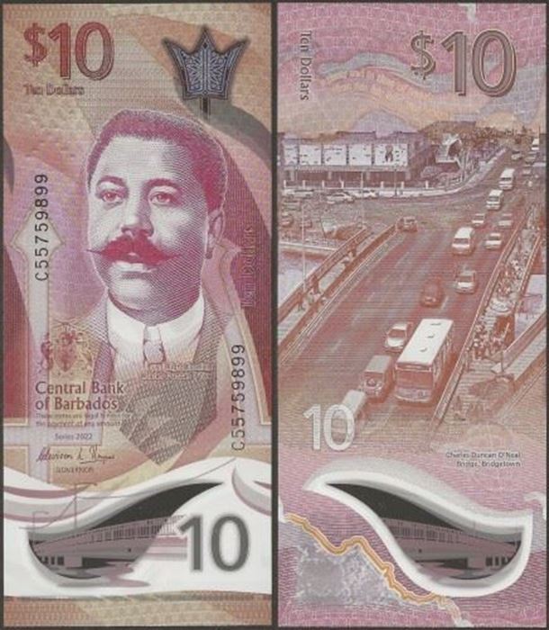 Picture of Barbados,B241,10 Dollars,2022