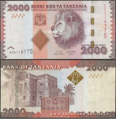 Picture of Tanzania,P42c,B141c,2000 Shillings,2020