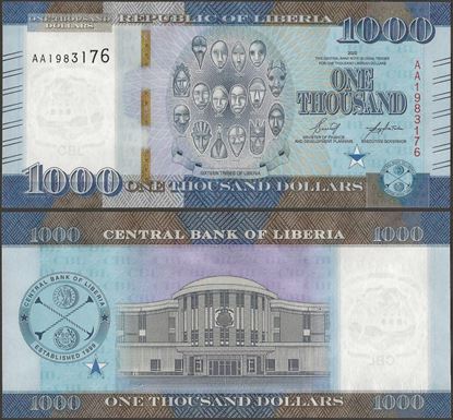 Picture of Liberia,P43a,B321a,1000 Dollars,2022