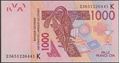 Picture of WAS K Senegal,P715K, B121Kw,1000 Francs,2023