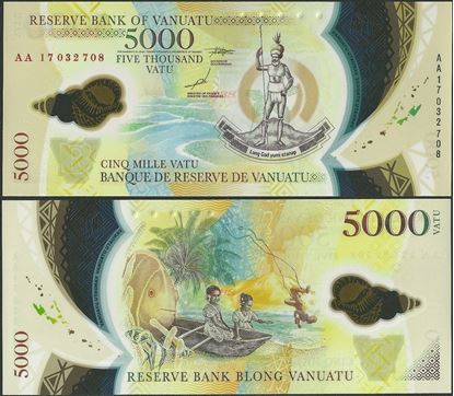 Picture of Vanuatu,P19,B212,5000 Vatu,2017