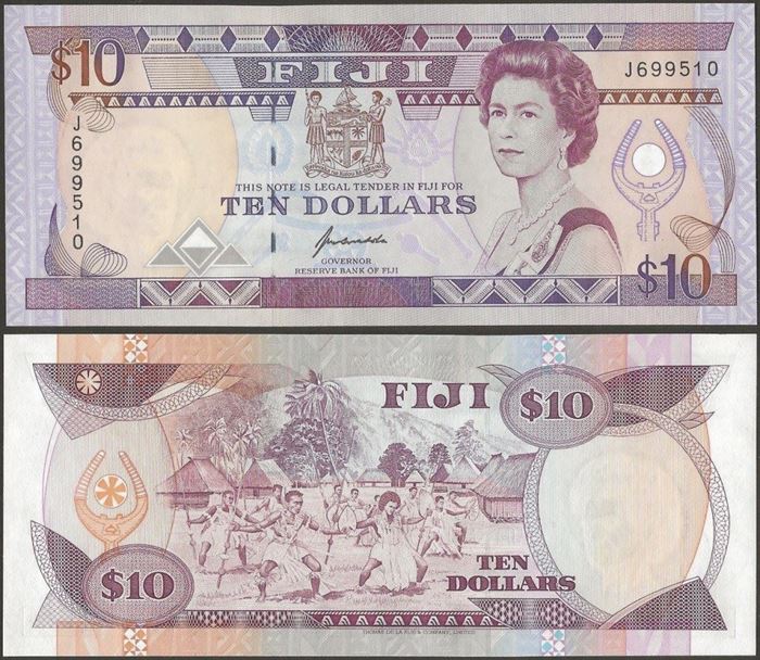 Picture of Fiji,P94a,B507a,10 Dollars,1992