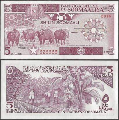 Picture of Somalia,P31c,B306c,5 Shillin,1987