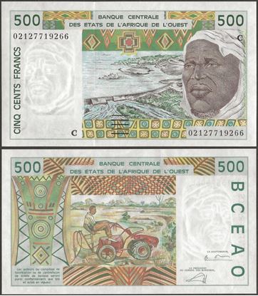 Picture of WAS C Burkina Faso,P310Cl,B115Cl,500 Francs,2002