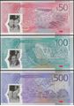 Picture of Jamaica,3 NOTE SET,50 100 500 Dollars,2023,Polymer