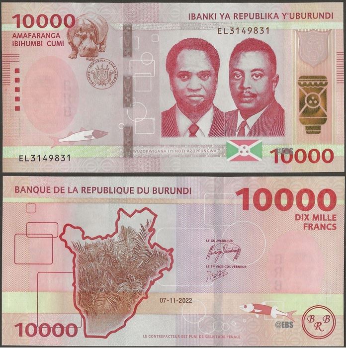 Picture of Burundi,B245,10000 Francs,2022