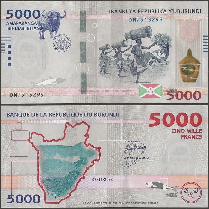 Picture of Burundi,B244,5000 Francs,2022