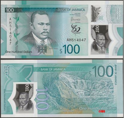 Picture of Jamaica,B252,100 Dollars,2023,Polymer