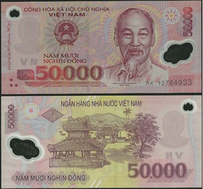 Picture of Vietnam,P121g,B345g,50 000 Dong,2012