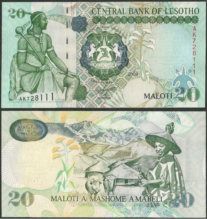 Picture of Lesotho,P16b,B219b,20 Maloti,2009