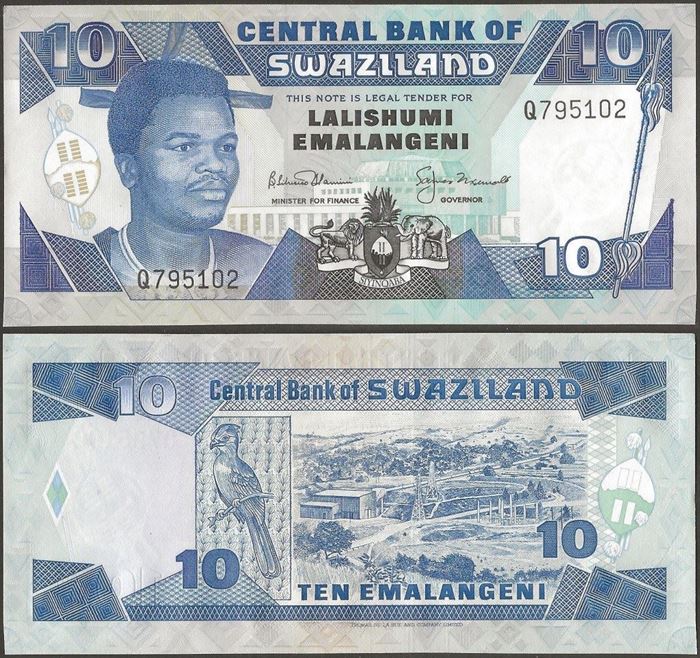 Picture of Swaziland,P20b,B215b,10 Emalangeni,1992