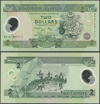 Picture of Solomon Islands,P23,B213a,2 Dollars,2001