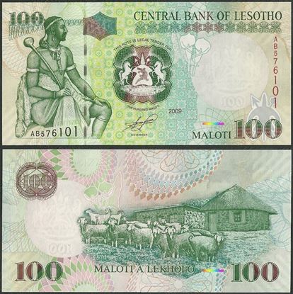 Picture of Lesotho,P19e,B221b,100 Maloti,2009