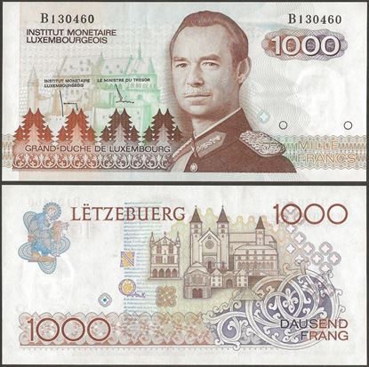 Picture of Luxembourg,P59a,B402a,1000 Francs,1985