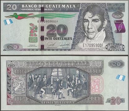 Picture of Guatemala,P124,B608f,20 Queztals,2020