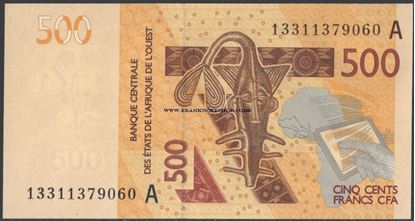 Picture of WAS A Ivory Coast,P119A, B120Aa,500 Francs,2012/13