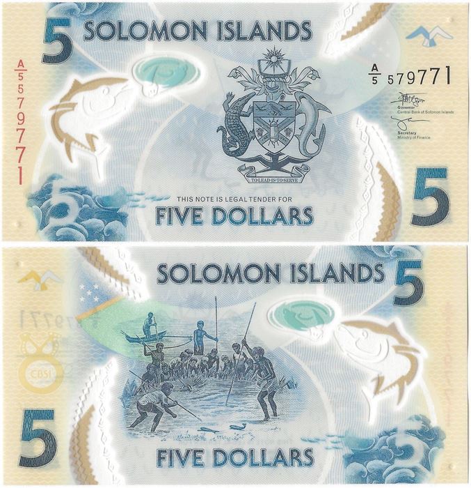 Picture of Solomon Islands,B221b,5 Dollars,2022