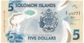 Picture of Solomon Islands,B221b,5 Dollars,2022